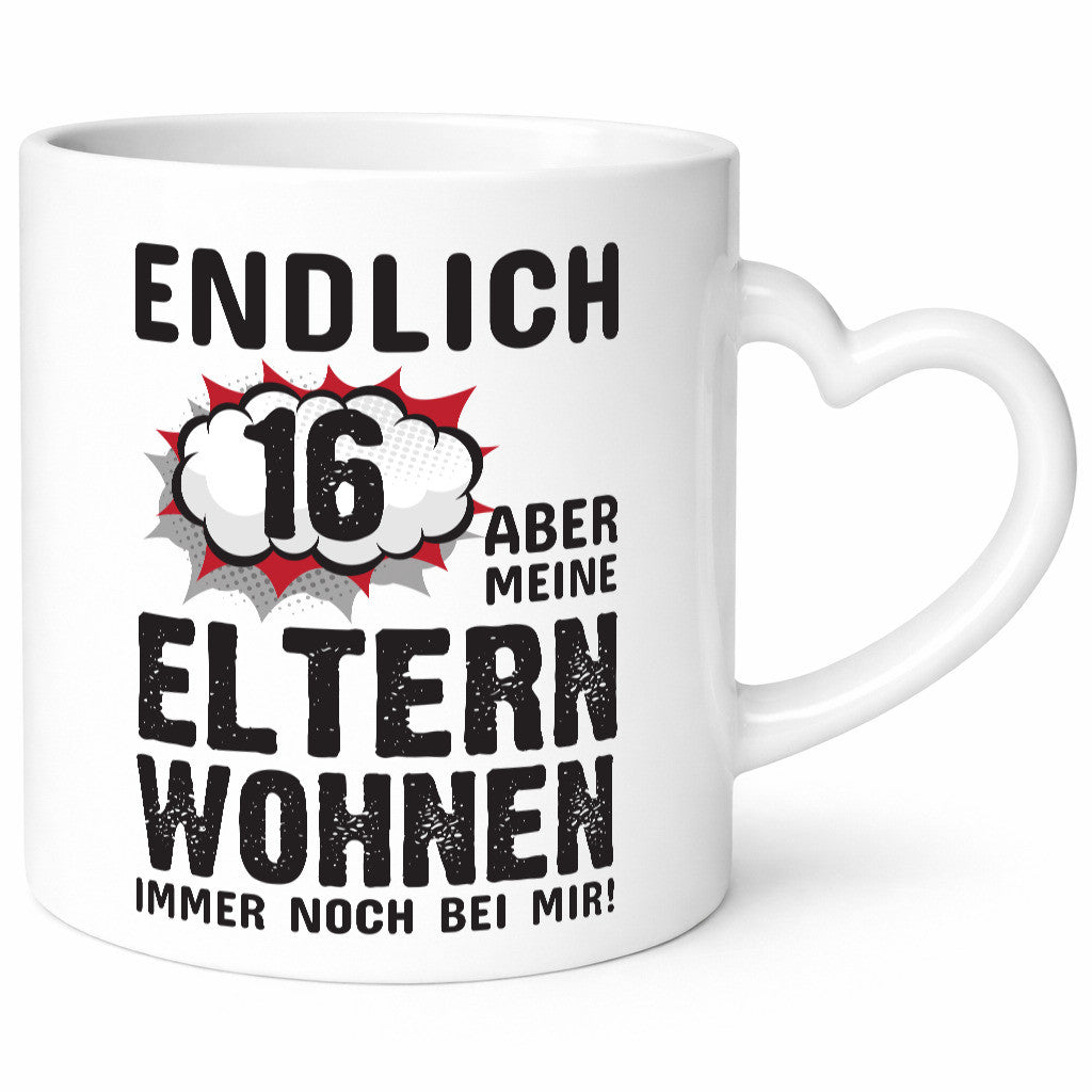 Endlich 16 | Geburtstag Tasse lustiges Statement lustiger Spruch Geschenk