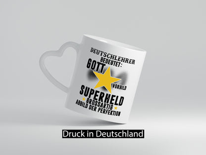Bedeutung von Deutschlehrer | Lehrer Schule Humor Geschenkidee Tasse