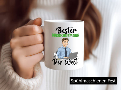 Bester Bürokaufmann | Kaufmann v2 lustig Arbeit Kollegen Büro Geschenk Tasse