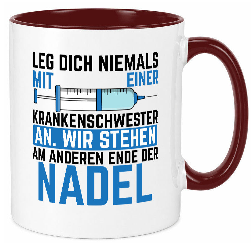 Krankenschwester anlegen | Nadel Spritze Klinik Spruch Geschenkidee Humor Tasse