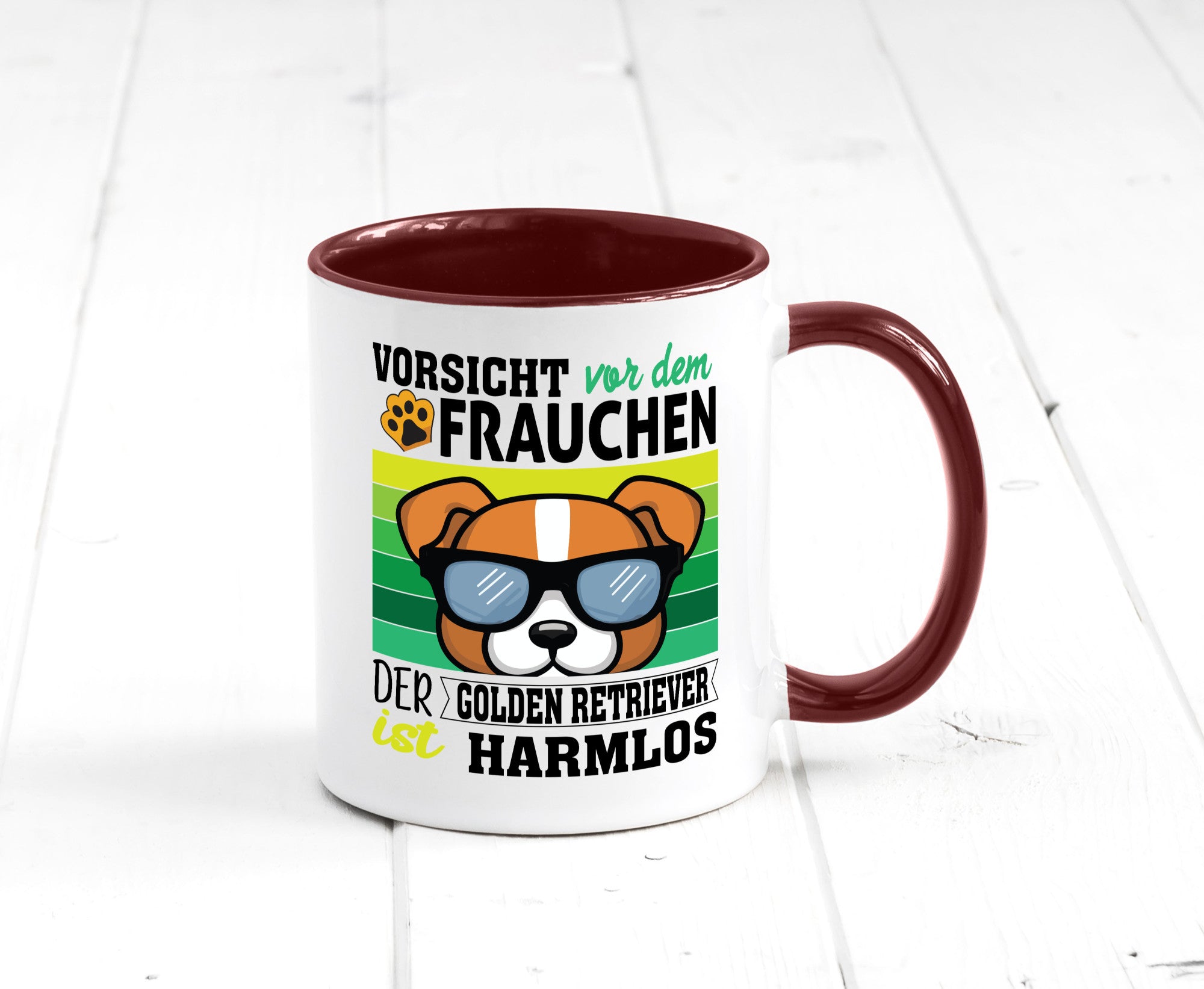 Vorsicht vor dem Frauchen Golden Retriever ist Harmlos lustiger Spruch Geschenk