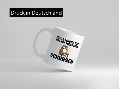 Menschen schubsen | Spruch Humor Otter Muffel Geschenkidee Tasse