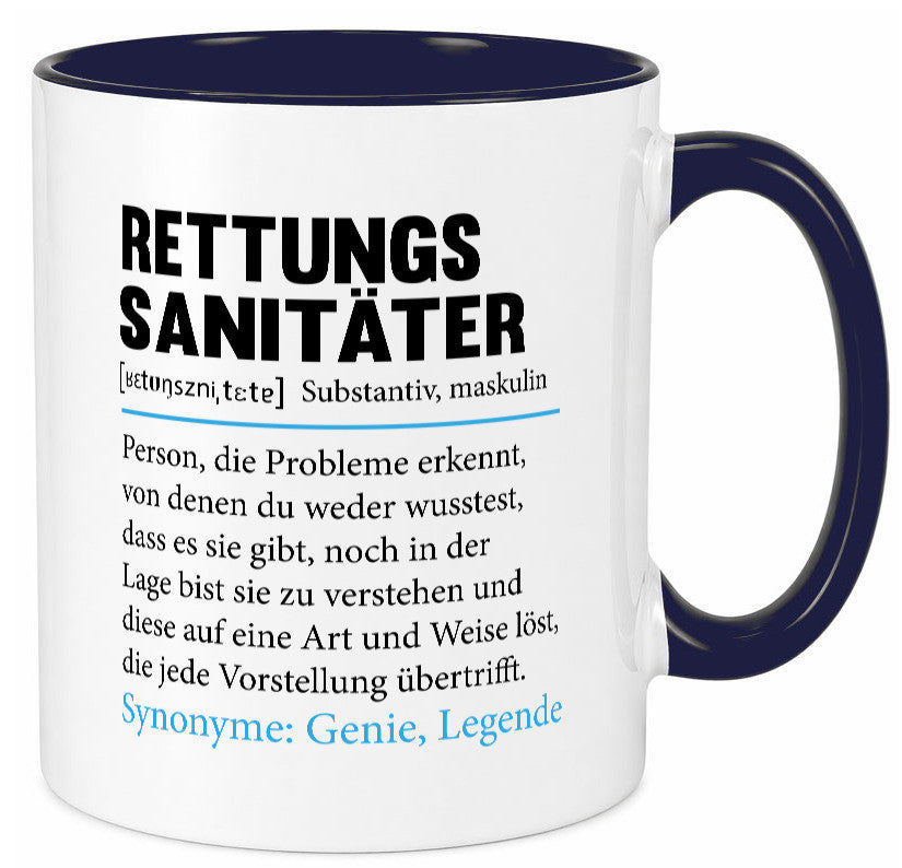 Rettungssanitäter | Beruf Sanitäter Spruch v2 lustig Arbeit Kollegen Büro Tasse