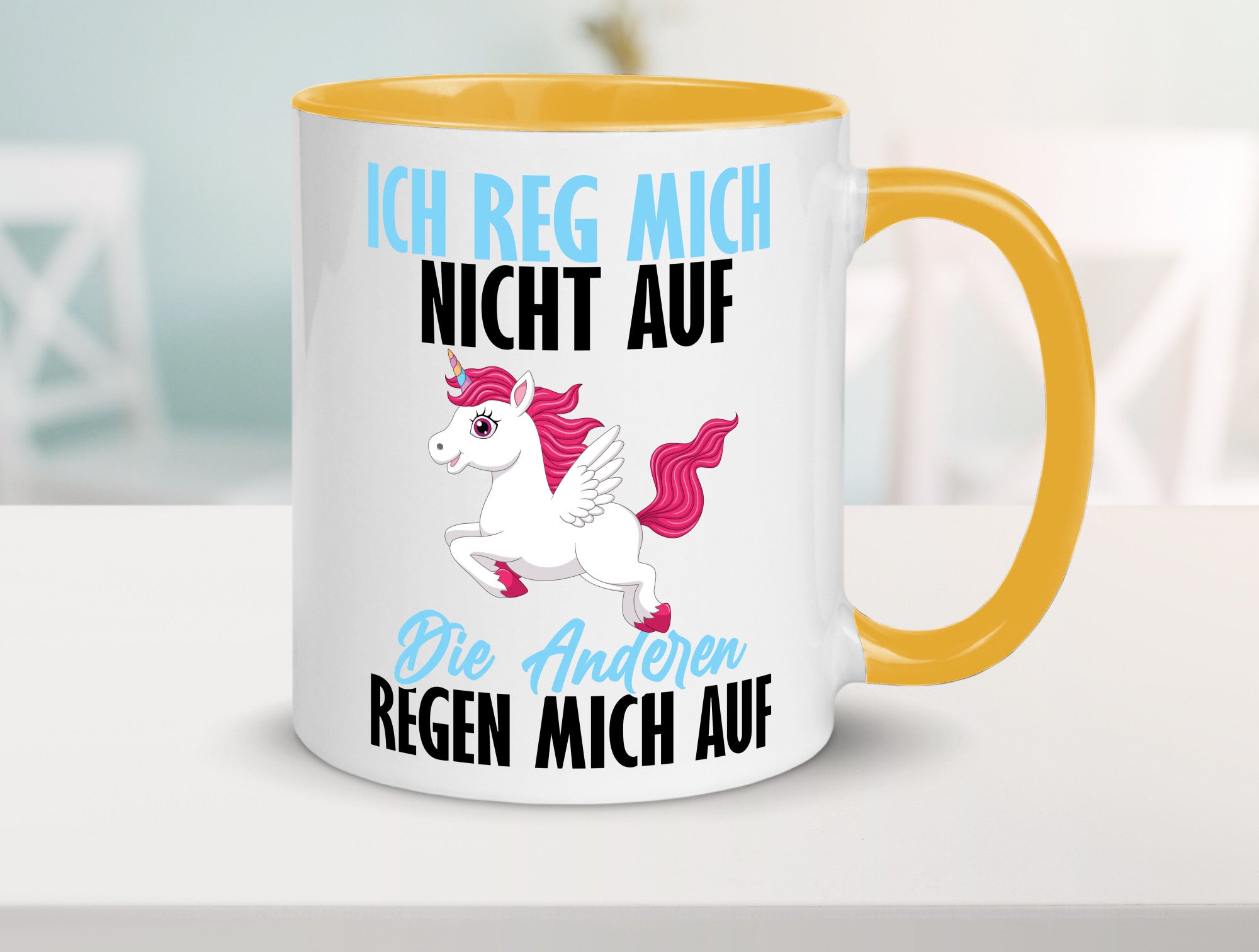 Ich reg mich nicht auf lustiger Spruch Geschenk Humor Geschenkidee Tasse