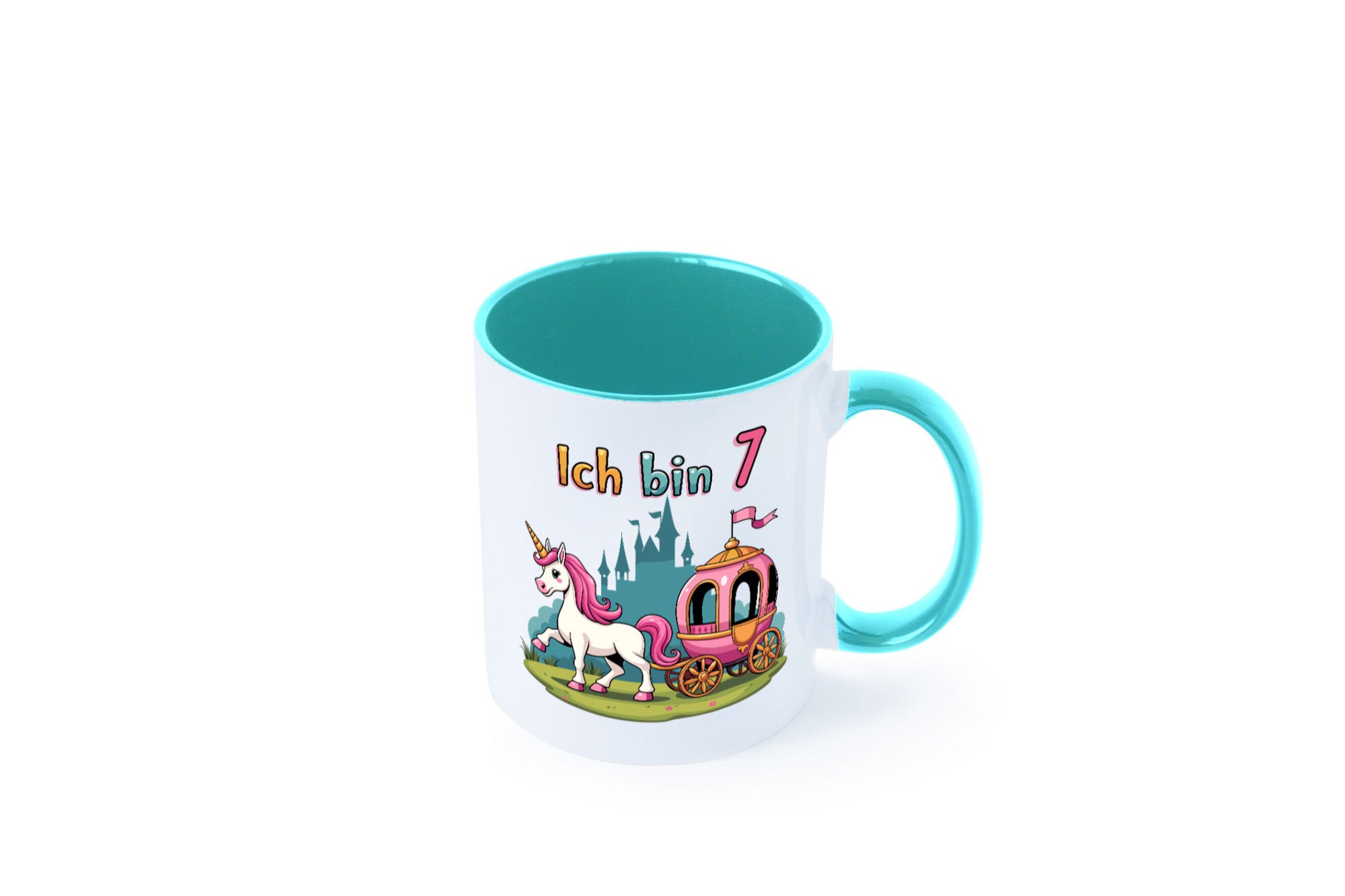7. Geburtstag | Prinzessin in Kutsche Einhorn lustiger Spruch Geschenk