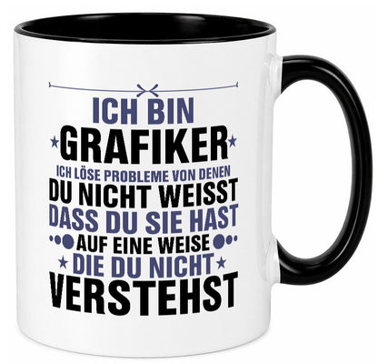 Löse Probleme: Grafiker | Grafik Design v2 Geschenk Humor Geschenkidee lustiger Tasse