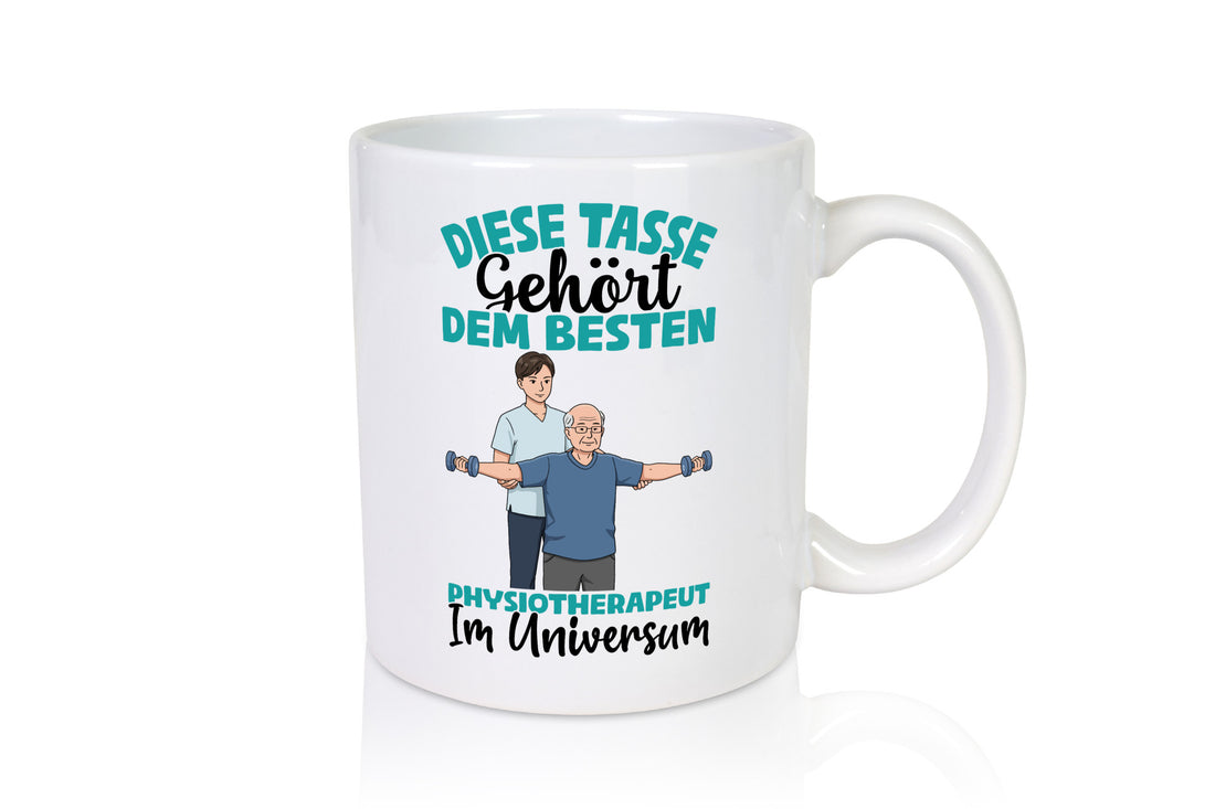 Im Universum: Physiotherapeut Geschenkidee Humor Tasse