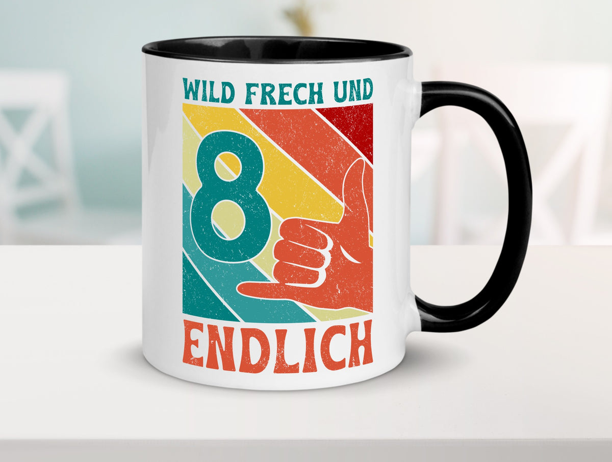8. Geburtstag | 8 Jahre Wild und Frech Humor Geschenkidee Tasse