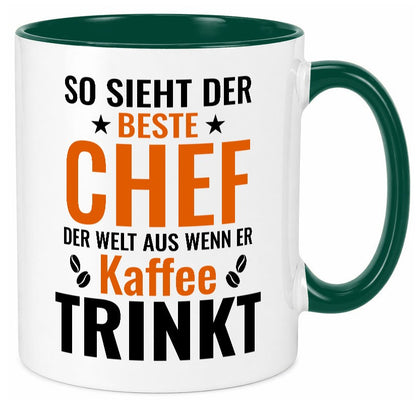 Kaffee trinkt: Chef | Führungskraft Vorgesetzter Humor Arbeit Kollegen Büro Tasse