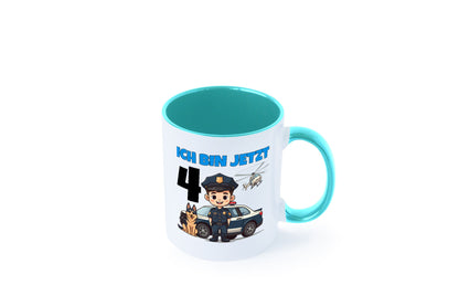 4. Geburtstag | 4 Jahre Polizei Kind Polizeiauto Humor Geschenkidee Tasse