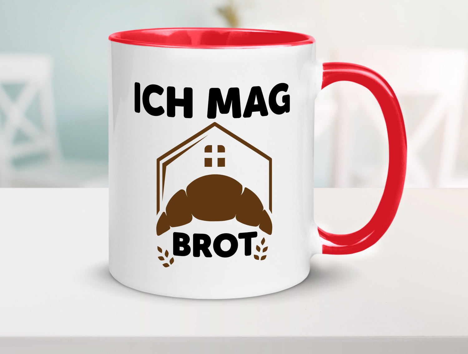 Ich mag Brot | Bäcker backen lustiger Spruch Geschenk Humor Geschenkidee Tasse