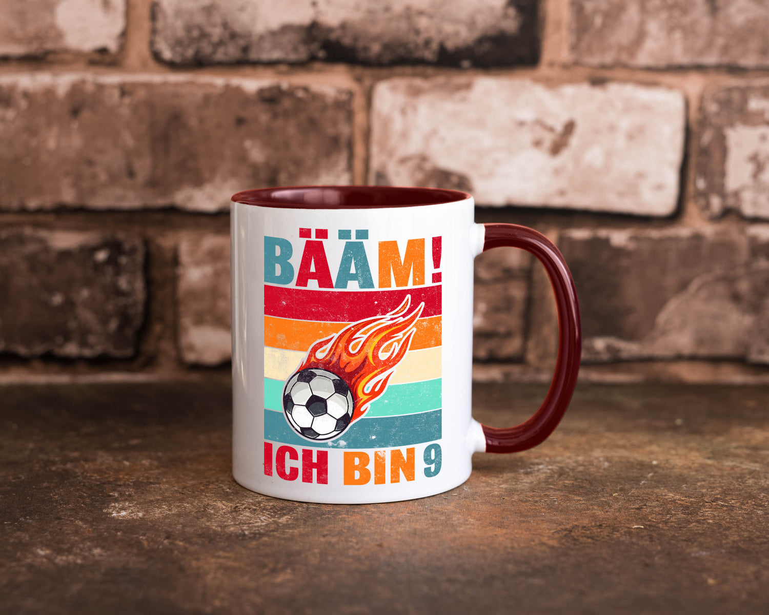 9. Geburtstag | Bääm ich bin 9 Fußball Geschenkidee Humor Tasse
