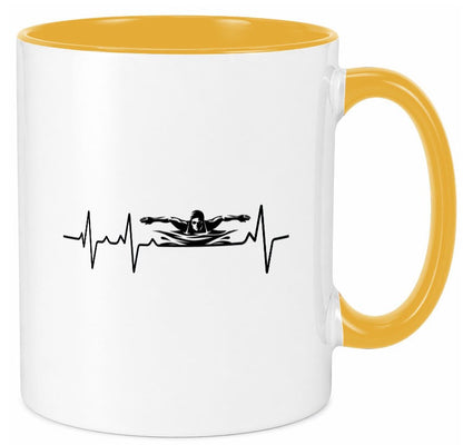 Schwimmer Herzschlag | Schwimmen Wasser Sport lustig Humor Geschenkidee Tasse