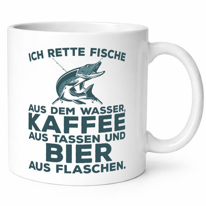Ich rette Fische | Angler Tasse Biertrinker Humor Geschenkidee