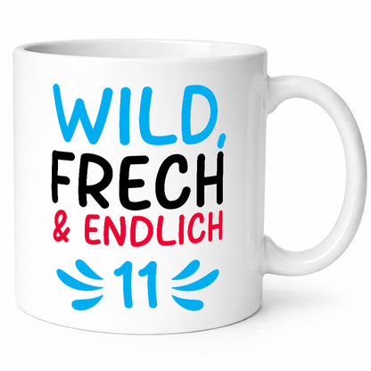 11. Geburtstag | 11 Jahre Wild &amp; Frech lustig Geschenkidee Geschenk Tasse