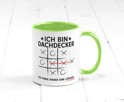 Lösung finden: Dachdecker | Dachbau Hausbau v2 Geschenkidee Humor Tasse