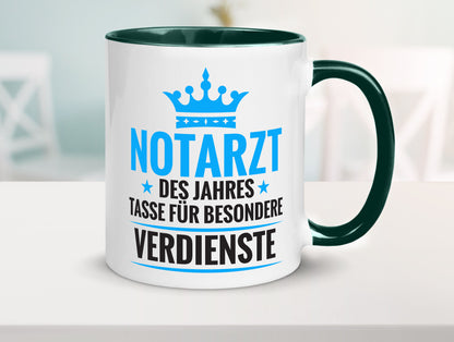 Besonderer Verdienst: Notarzt | Arzt Geschenk Humor Geschenkidee lustiger Tasse