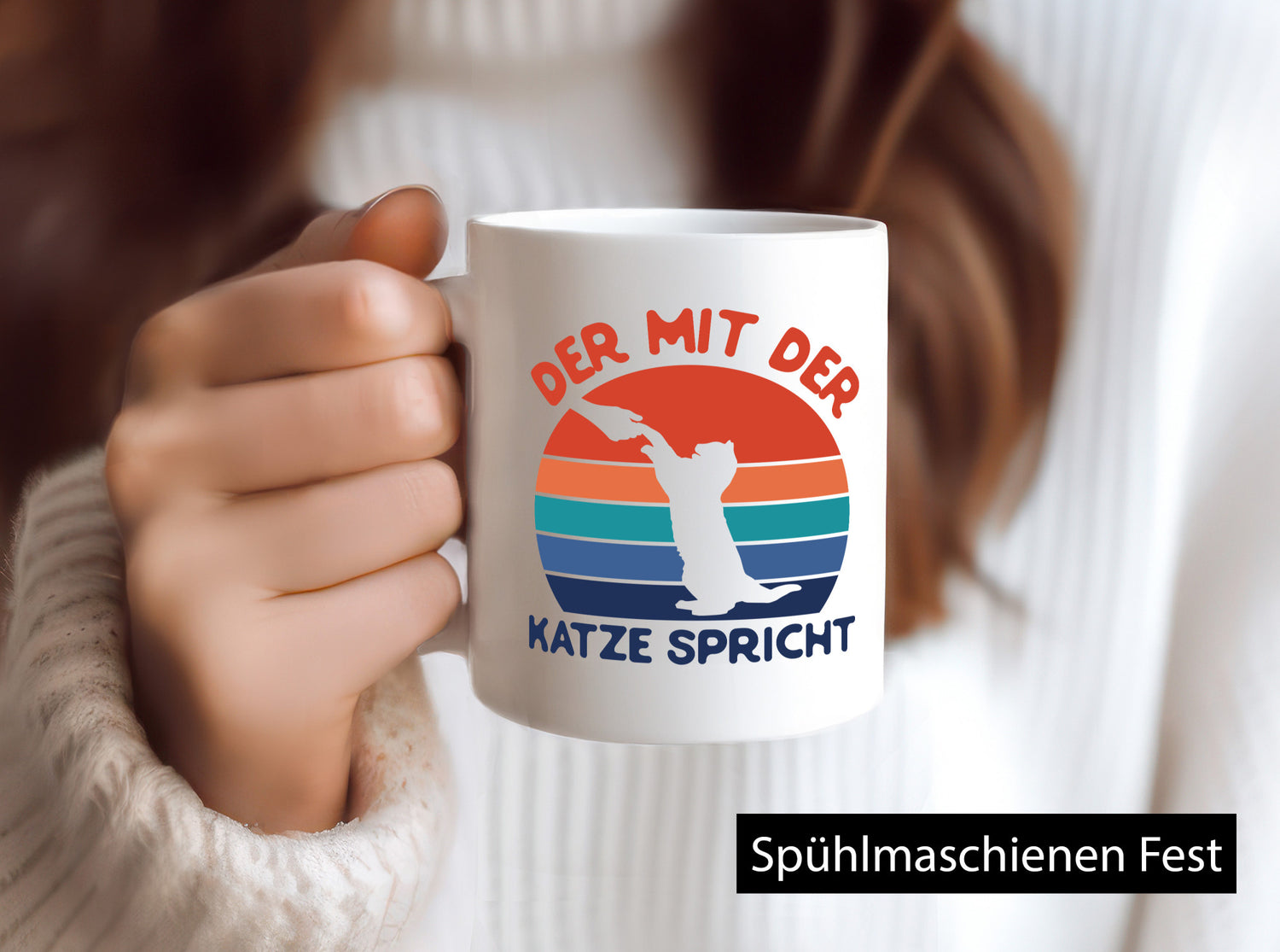 Der mit Katze Spricht | Katzenliebhaber Humor Tierliebhaber Geschenkidee Tasse