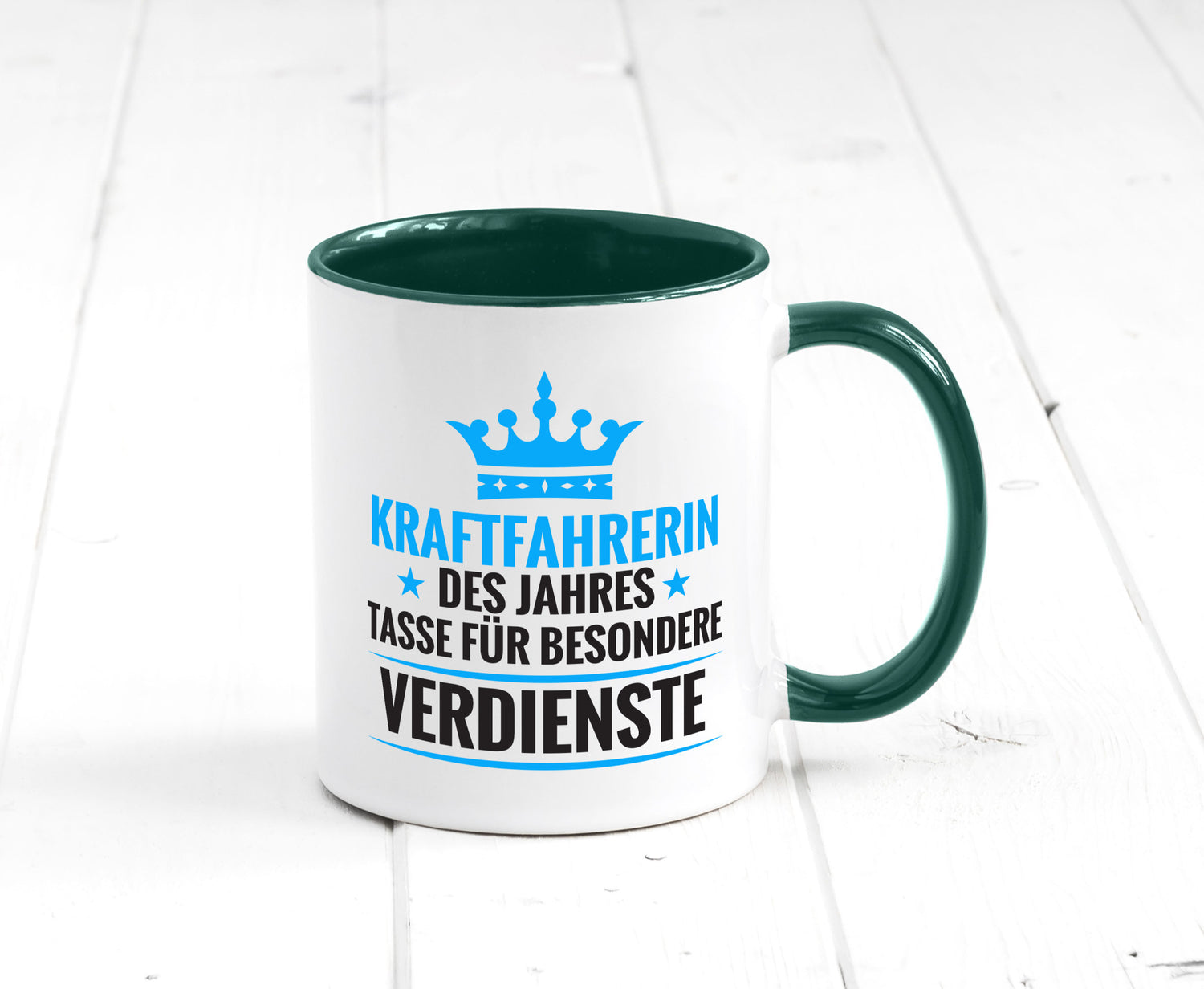 Besonderer Verdienst: Kraftfahrerin | Lastwagen LKW Humor Geschenkidee Tasse