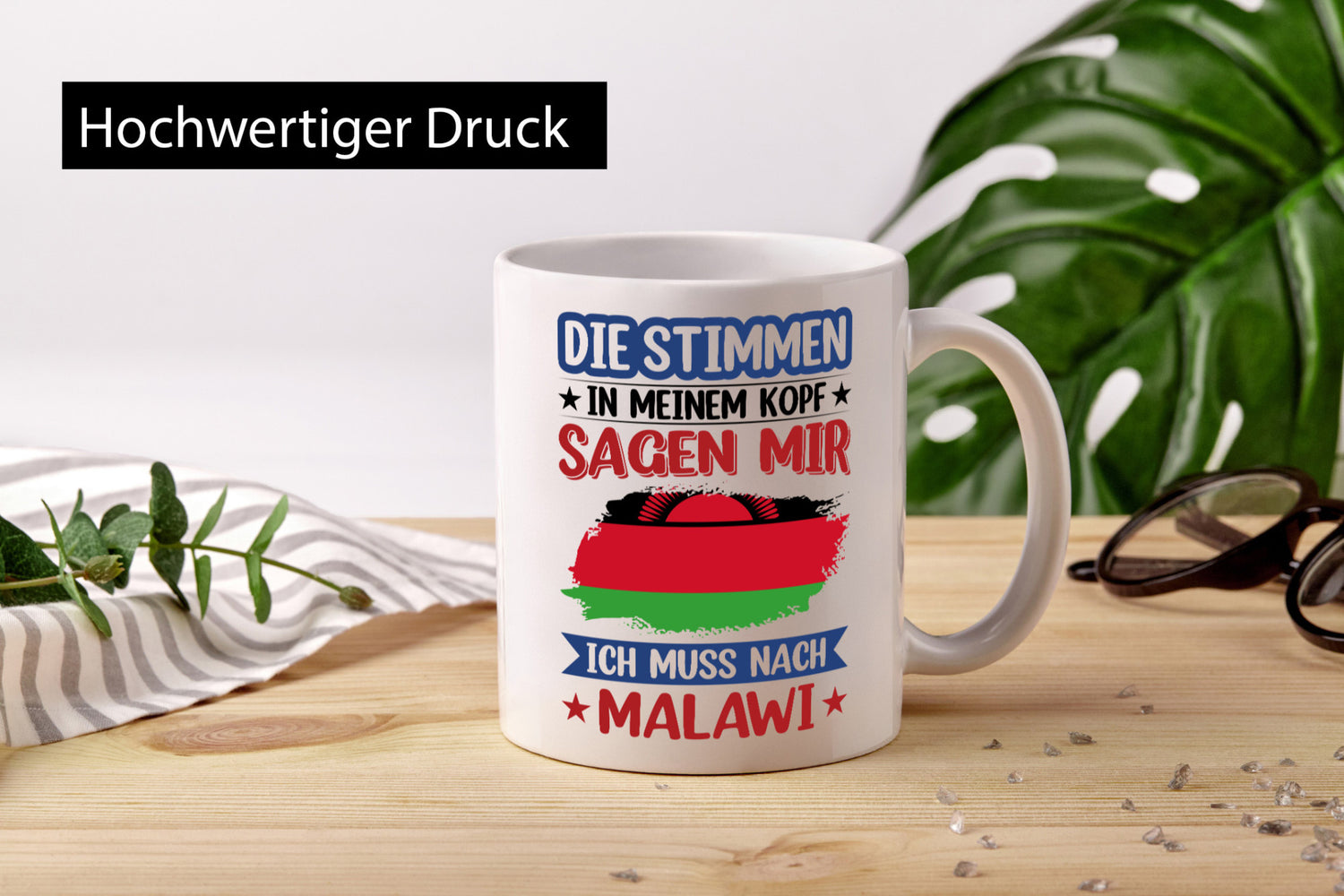 Malawi | Urlaub Stimmen in meinem Kopf Traumland Geschenkidee Humor Tasse