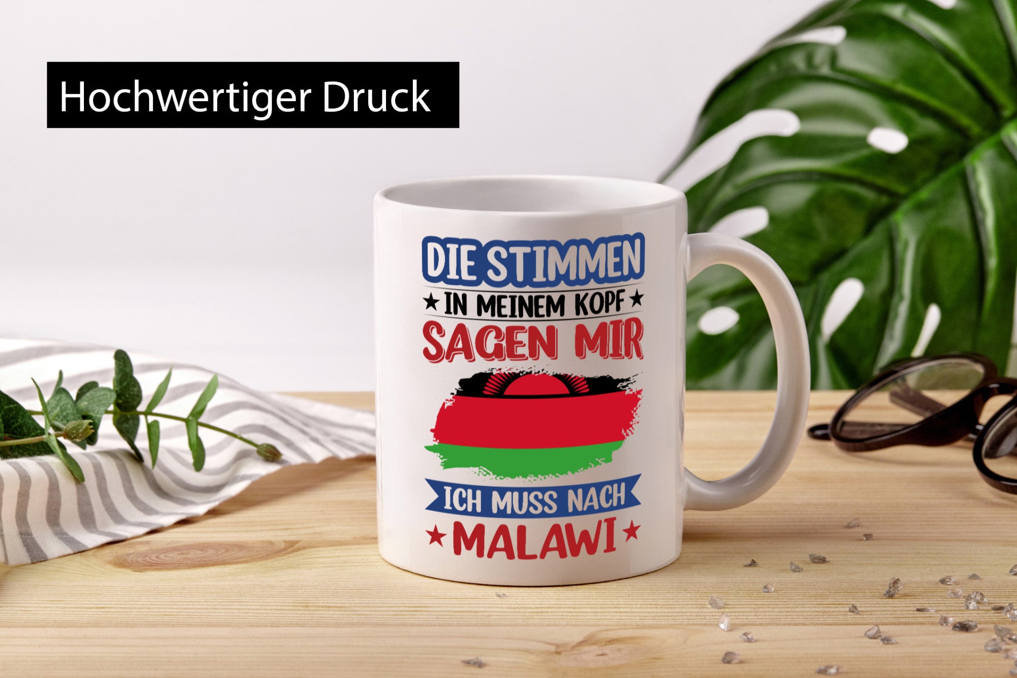 Malawi | Urlaub Stimmen in meinem Kopf Traumland Geschenkidee Humor Tasse