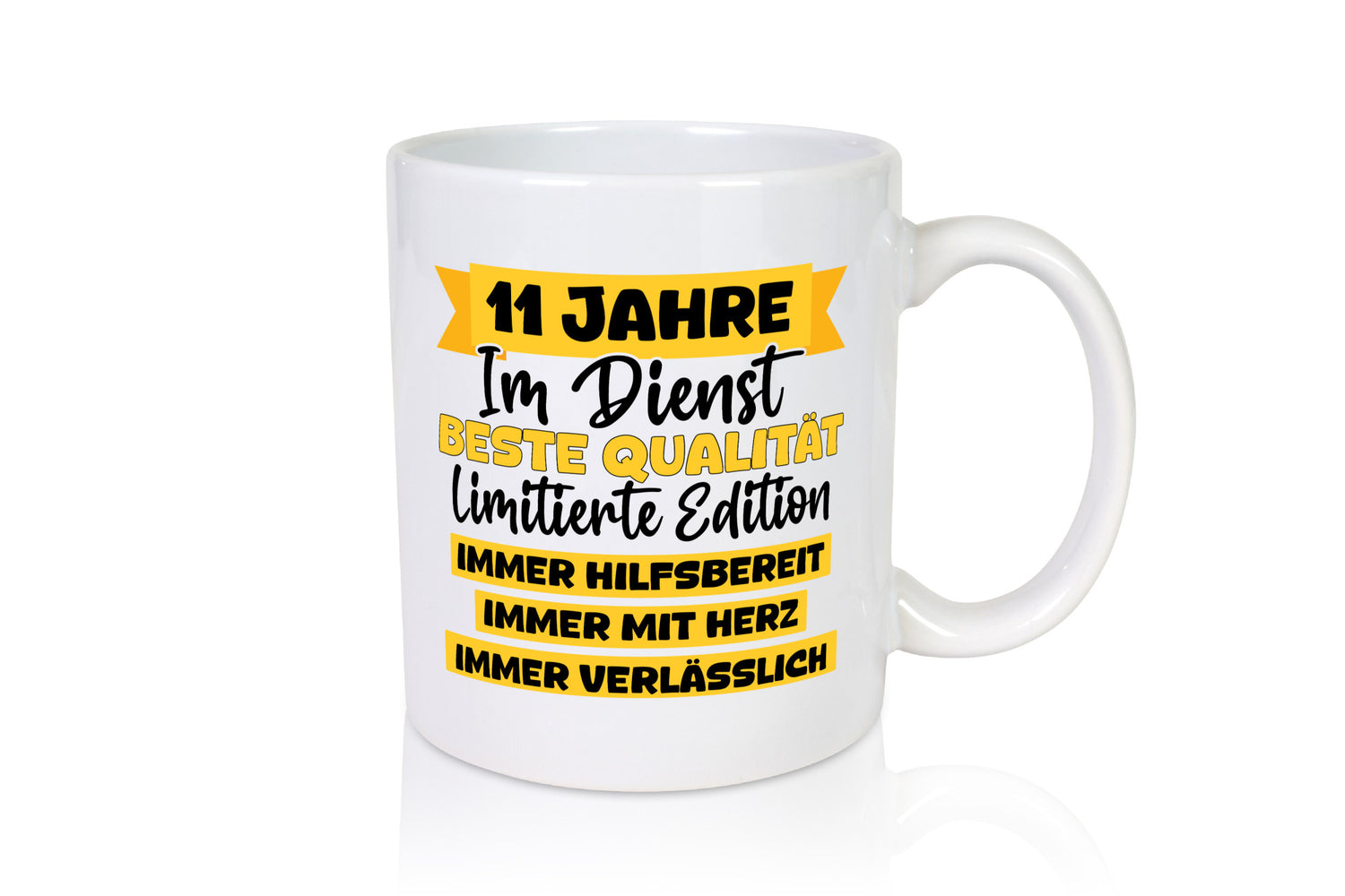 11 Jahre im Dienst | Jubiläum Arbeit v8 Humor Kollegen Büro Geschenkidee Tasse