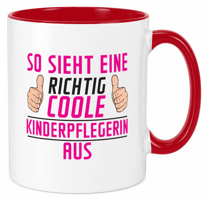 Richtig Coole Kinderpflegerin | Kinder Pflegeberuf Geschenk Arbeit Kollegen Tasse