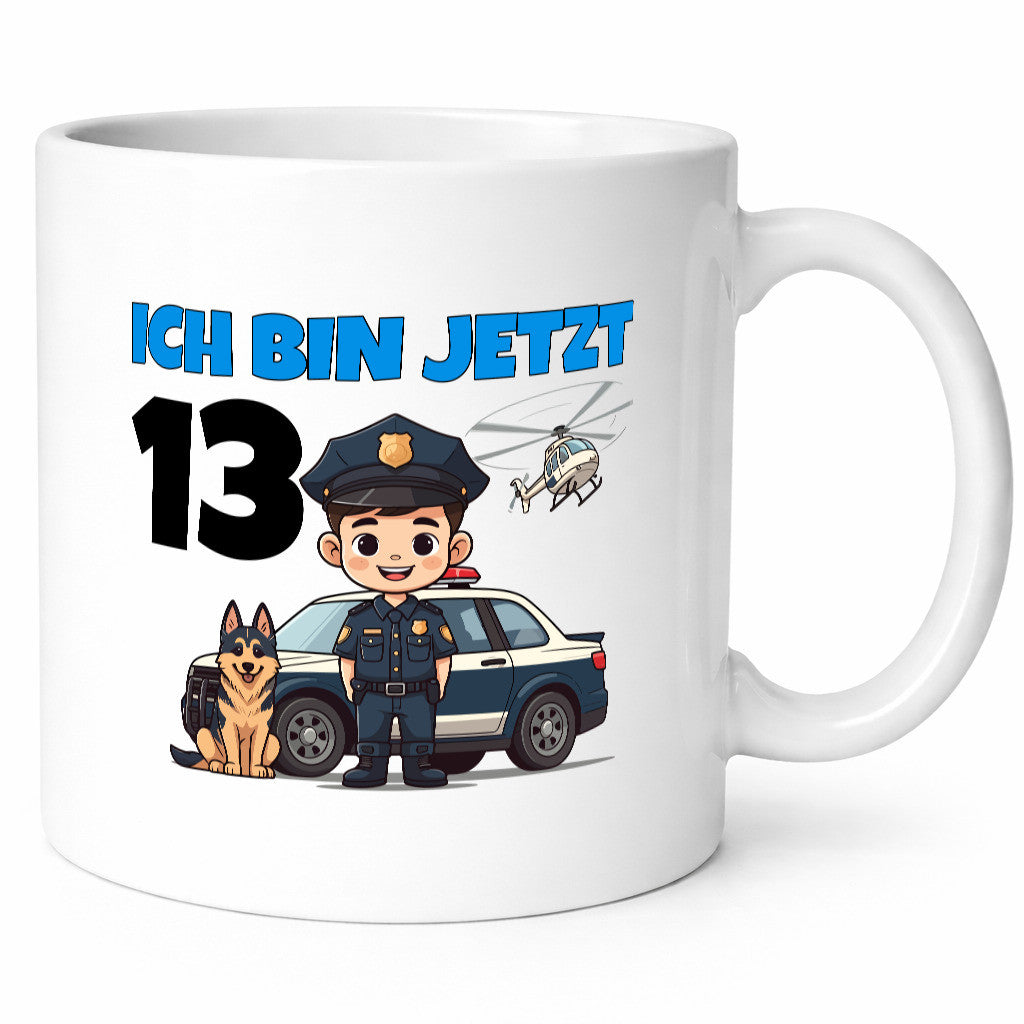 13. Geburtstag | 13 Jahre Polizei Kind Polizeiauto Humor Geschenkidee Tasse