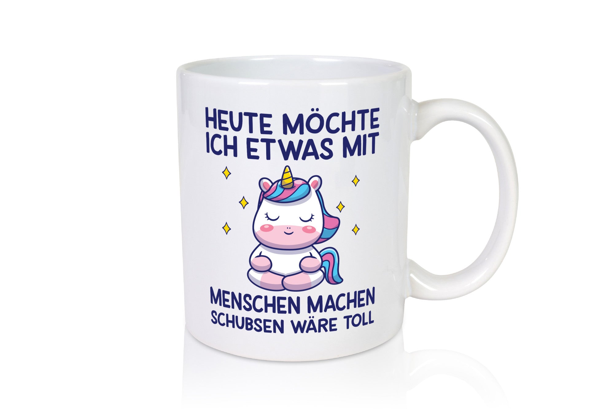 Heute möchte ich Menschen schubsen | Einhorn lustiger Spruch Geschenk Humor