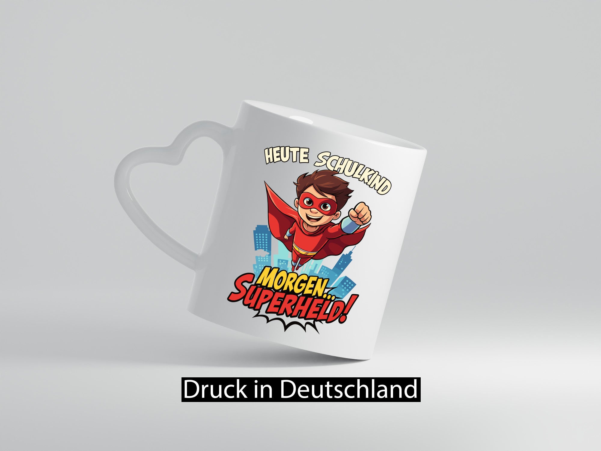 Heute Schulkind morgen Superheld | Einschulung lustiger Spruch Geschenk Humor