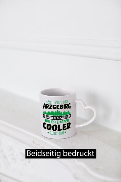 Ich bin im Arzgebirge geboren | Gebirge Sterne Humor Geschenkidee Tasse
