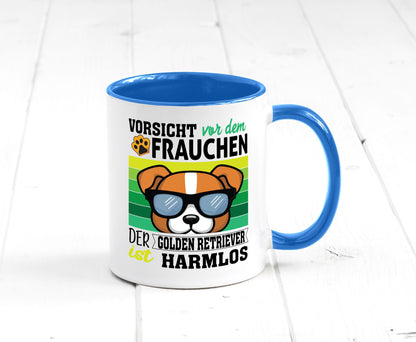 Vorsicht vor dem Frauchen Golden Retriever ist Harmlos lustiger Spruch Geschenk