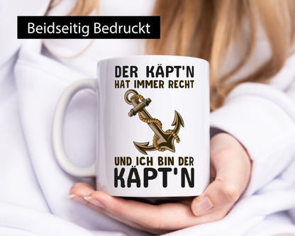 Der Kapitän | Käpt?n Tasse Schifffahrer Boot lustig Humor Geschenkidee Geschenk