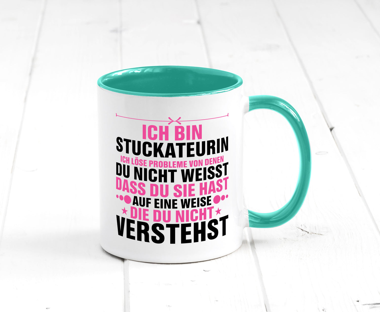 Löse Probleme: Stuckateurin | Innenausbau Humor Geschenkidee Tasse