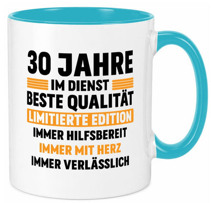 30 Jahre im Dienst | Jubiläum Arbeit v2 Geschenk Kollegen Büro lustiger Spruch Tasse