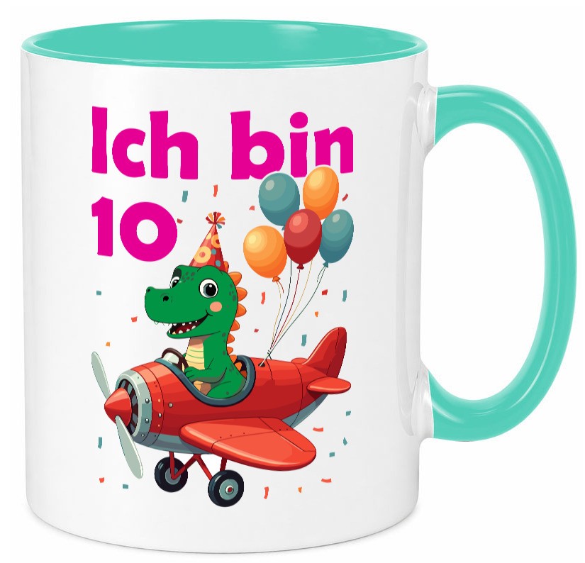 10. Geburtstag | 10 Jahre Drache Flugzeug lustiger Spruch Geschenk Geschenkidee Tasse