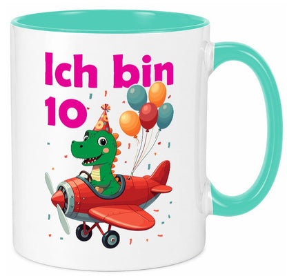 10. Geburtstag | 10 Jahre Drache Flugzeug lustiger Spruch Geschenk Geschenkidee Tasse