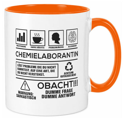 Achtung Probleme Chemielaborantin | Laborantin Chemie Geschenk Humor