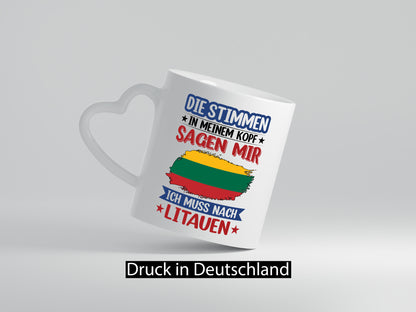 Litauen | Urlaub Stimmen in meinem Kopf Traumland Humor Geschenkidee Tasse