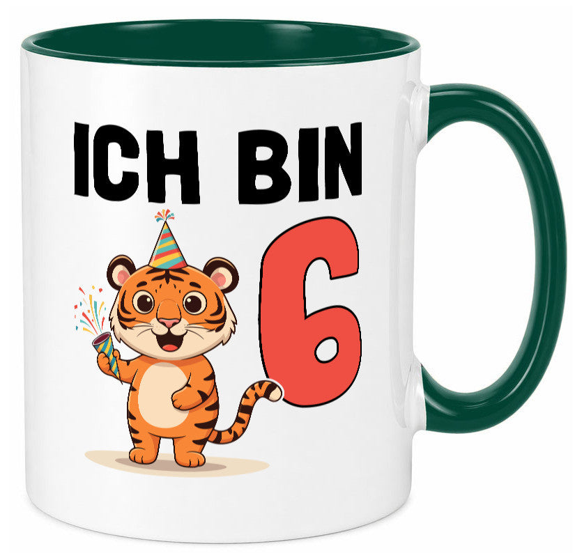 6. Geburtstag | 6 Jahre Tiger lustiger Spruch Geschenk Geschenkidee Tasse