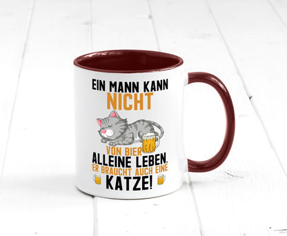 Von Bier leben | Mann braucht eine Katze Katzenliebhaber Geschenk Tierliebhaber
