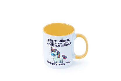 Heute möchte ich Menschen schubsen | Einhorn v2 Geschenk Humor Geschenkidee