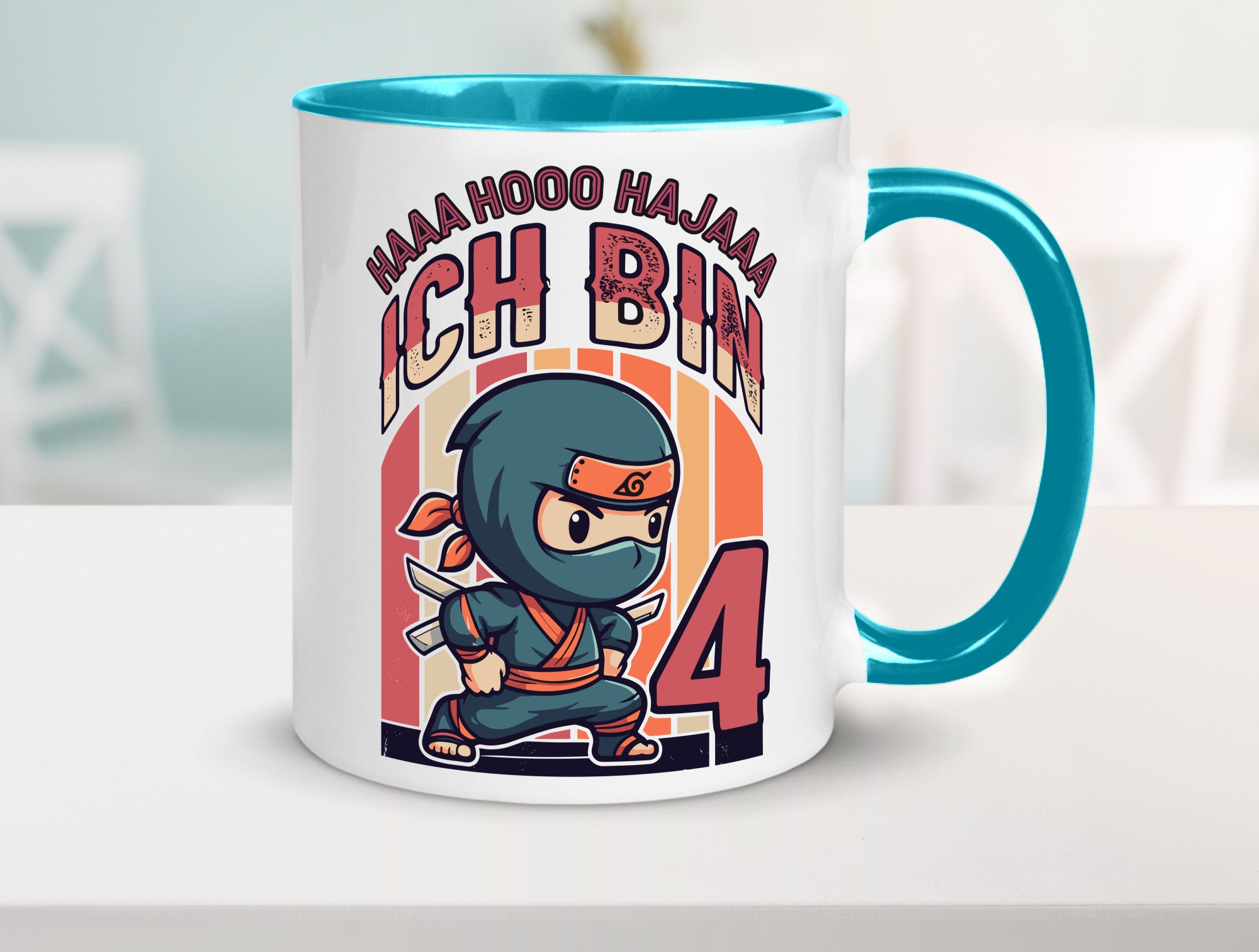 4. Geburtstag | Ninja Junge 4 Jahre lustiger Spruch Geschenk Geschenkidee Tasse