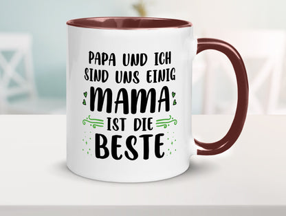 Papa und ich sind uns einige Mama ist die beste | Muttertag Geschenk Familie