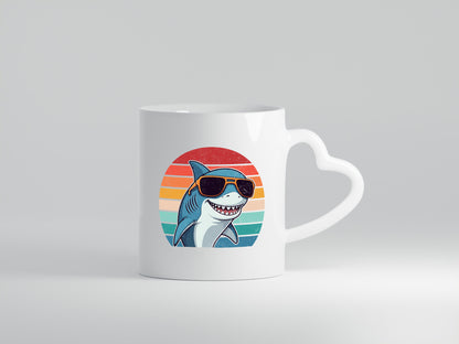Retro Hai | in Sonnebrille Sunset v2 lustiger Spruch Geschenk Humor