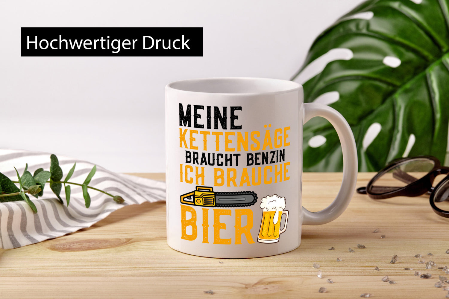 Ich brauche Bier | Motorsäge Wälder Mitarbeiter Chef lustig Arbeit Kollegen