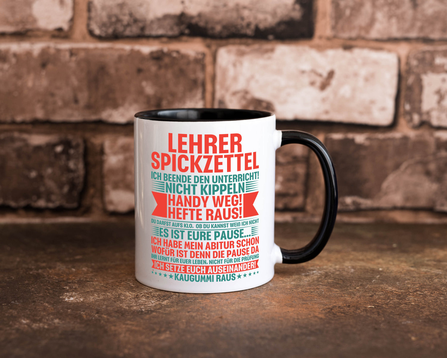 Lehrer Spickzettel | Beruf Tasse lustiger Spruch vl4 lustig Arbeit Kollegen