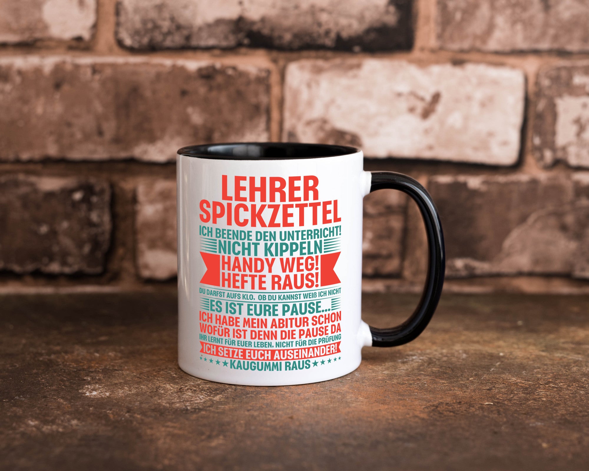 Lehrer Spickzettel | Beruf Tasse lustiger Spruch vl4 lustig Arbeit Kollegen