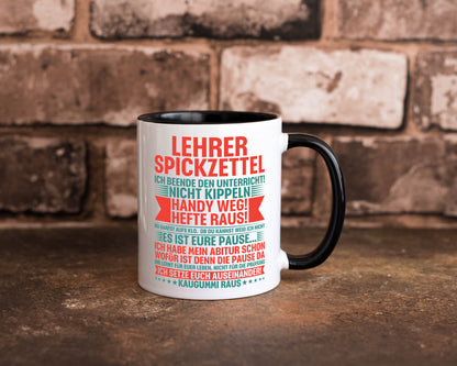 Lehrer Spickzettel | Beruf Tasse lustiger Spruch vl4 lustig Arbeit Kollegen