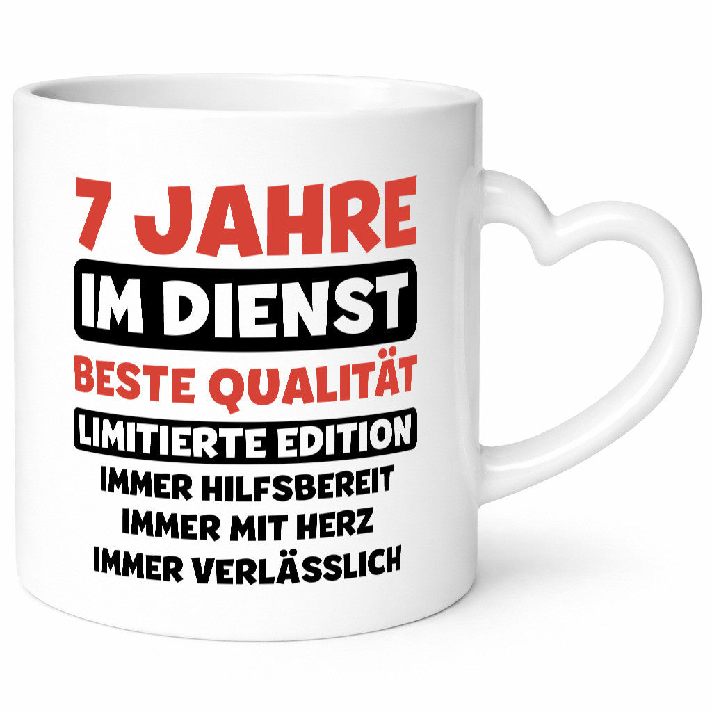 7 Jahre im Dienst | Jubiläum Arbeit v3 Geschenkidee Kollegen Büro Humor Tasse